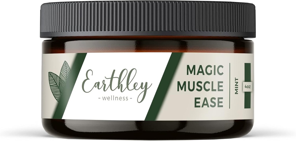 Earthley Wellness Magic Muscle Ease, Magneesium & Arnica Lotion, et rahustada valulikke lihaseid, kiiresti imenduvat krampide leevendamist, pingeid ja treeningujärgset taastumist (4oz, Mint)