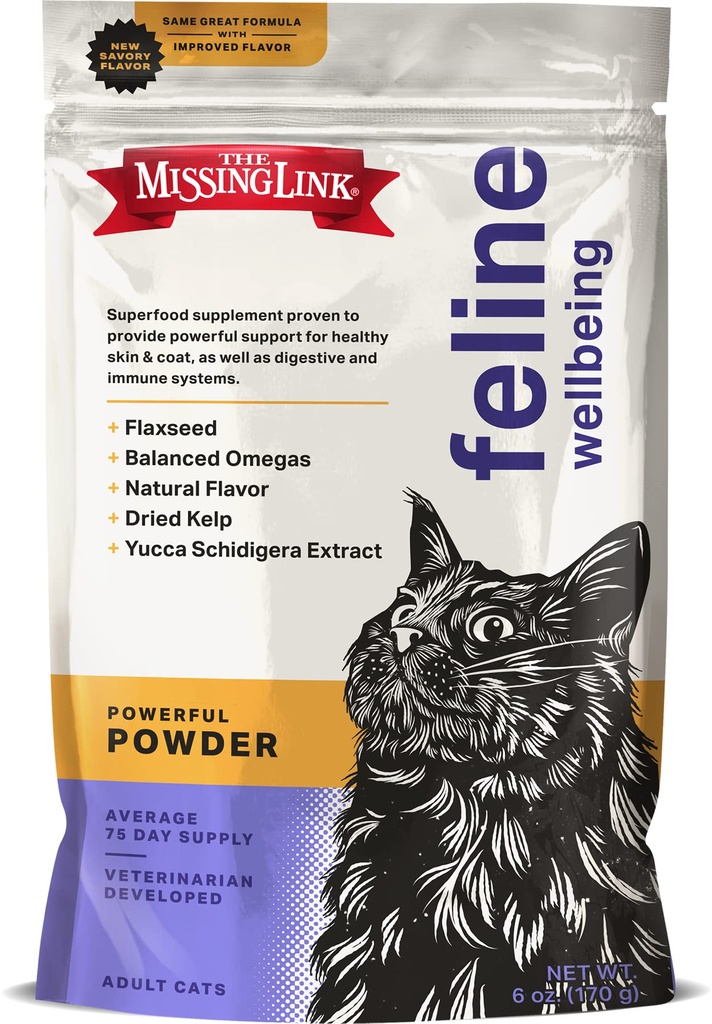 Puuduv link Kasside supertoidulisandi pulber 6oz kott, veterinaar formuleeritud, tasakaalustatud omega 3 ja 6 tervisliku naha ja kate, seedimine, immuunsus ja üldine kassi tervis