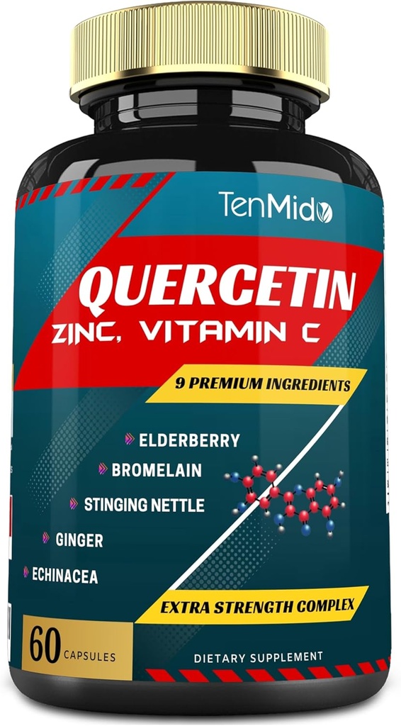 Quercetin Extract kapslid - Blend Elderberry, Bromelain, Ingver, Stinging Nettle, Echinacea, Black Pepper ja rohkem - 60 kapslit, 2 kuud pakkumine