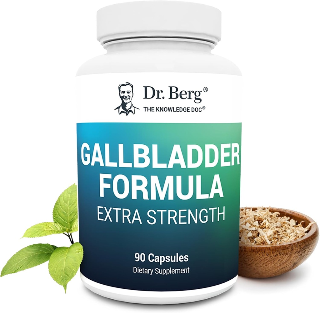 Dr Berg Gallbladder Formula Extra Tugevus - Ox Sapp Pulber ja konjugeeritud Sapphape - Seedeensüümid Proprietary Blend - Full 45-päevane varustamine - 90 taimset kapslit