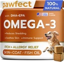 PAWFECTCHEW Fish Oil Omega 3 koertele - Allergy Relief - Joint Health - Itch Relief, Shedding - Skin and Coat Supplement - Alaskan Salmon Oil Chews - Omega 3 6 9 - EPA & DHA rasvhapped