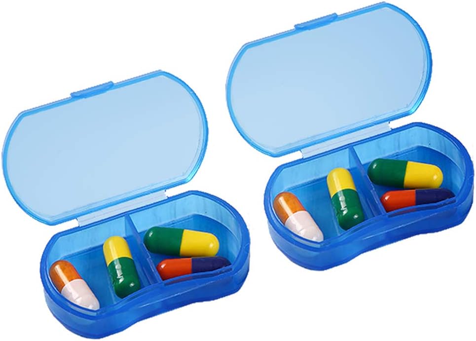 2PCS Pill Case Korraldaja Tasku Väike pillide hoidja, Daily AM & PM konteinerid, ravimi hoidja, ideaalne ravim, vitamiin, täiendus, ideaalne reisimiseks, ideaalne rahakott