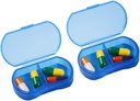 2PCS Pill Case Korraldaja Tasku Väike pillide hoidja, Daily AM & PM konteinerid, ravimi hoidja, ideaalne ravim, vitamiin, täiendus, ideaalne reisimiseks, ideaalne rahakott
