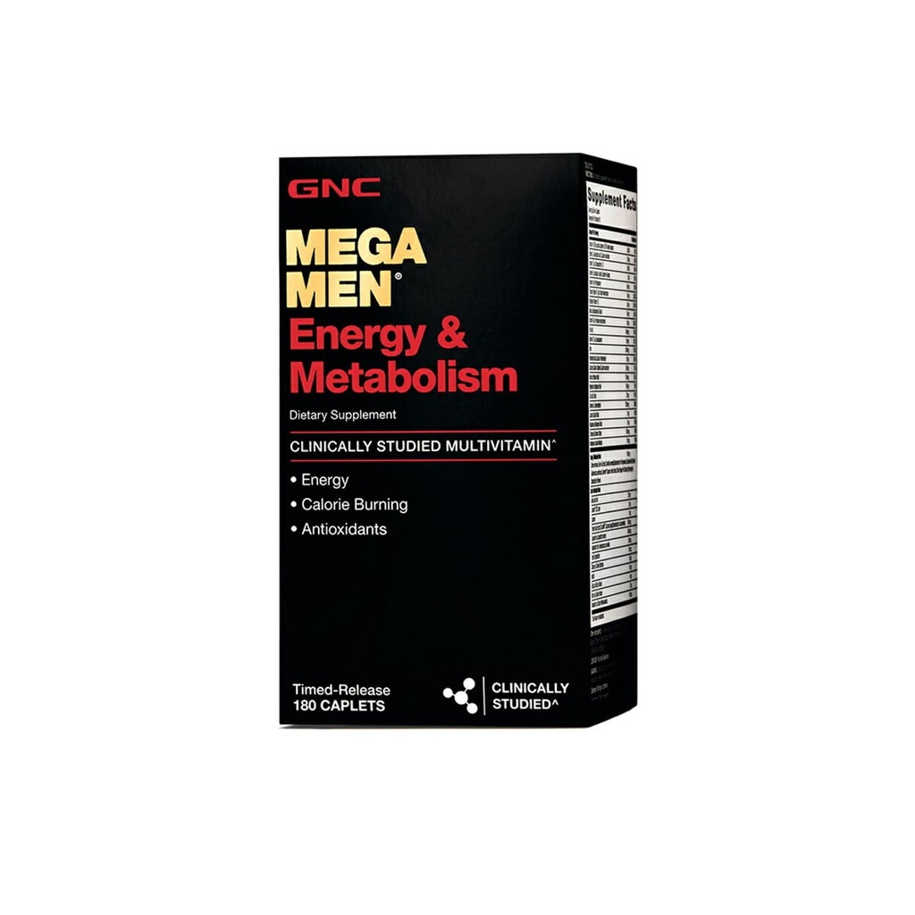 GNC Mega Mehed Energia ja ainevahetus Multivitamiinid | Energia ja kalorite põletamine | 180 loend