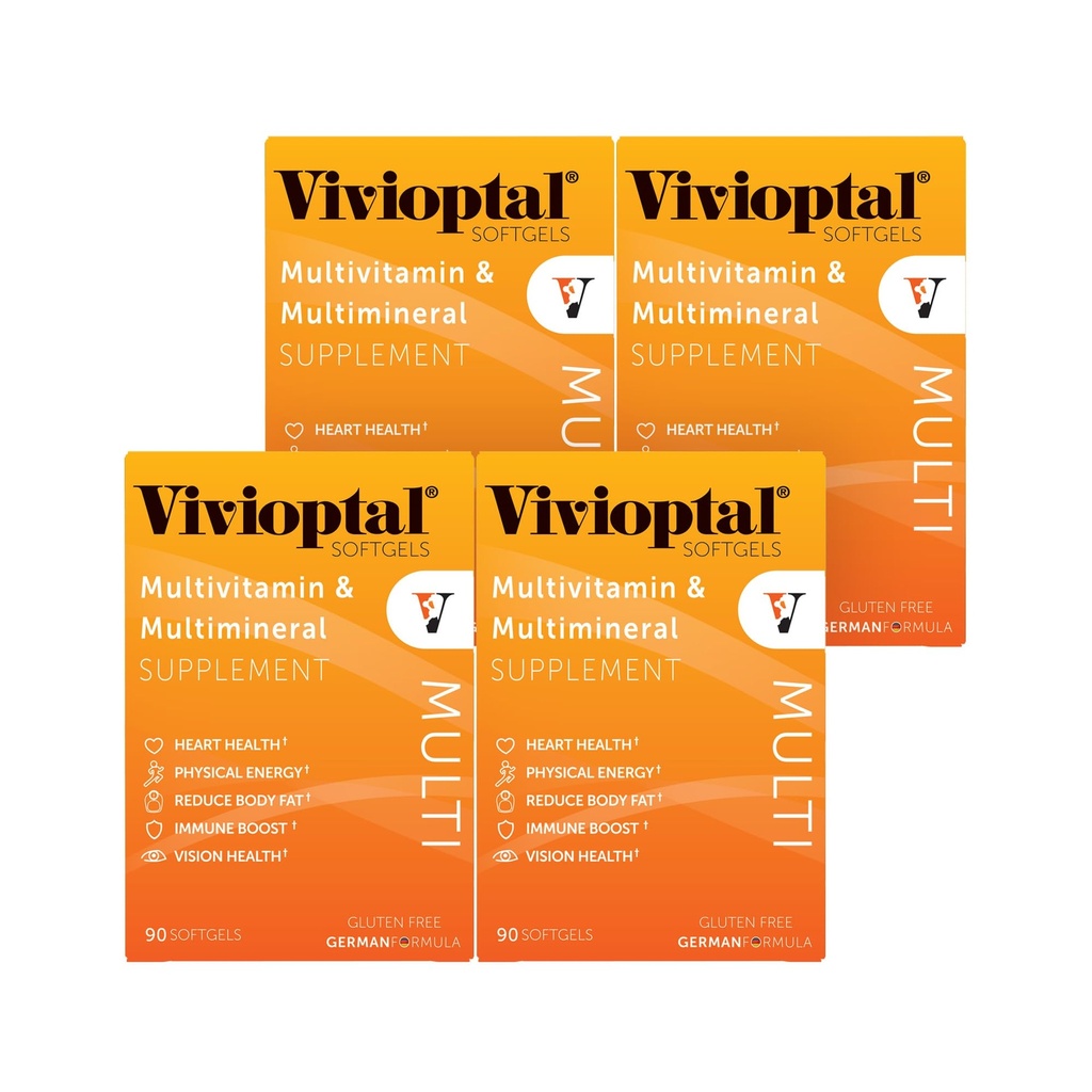 Vivioptal Multi, 90 Softgels (1 aasta pakkumine), Multivitamiinid ja Multimineral, Gluteenivaba, Saksa valem