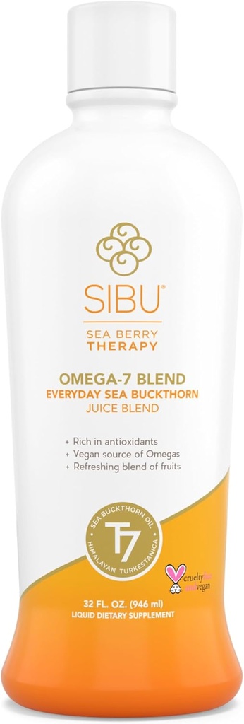 sibu Blend Sea Buckthorn Fruit Juice - Omega 7 Sea Buckthorn Purée segatud tervisliku puuviljamahlaga - Potent Omega 7 täiendus, 32 Ounces
