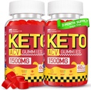 Keto ACV Gummies - 1500MG ACV Keto Gummies naistele meestele - Õunasiidri äädikas emaga, probiootikumid, vitamiinid B6 B12 soolestiku seedimiseks - Vegan & Non-GMO, 2 Pack