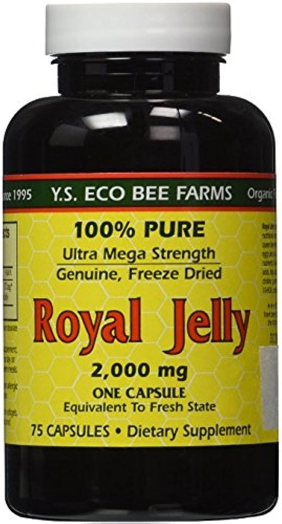 YS Eco Bee Farms Royal Jelly 2000 mg - 75 kapslit (pakk 2)