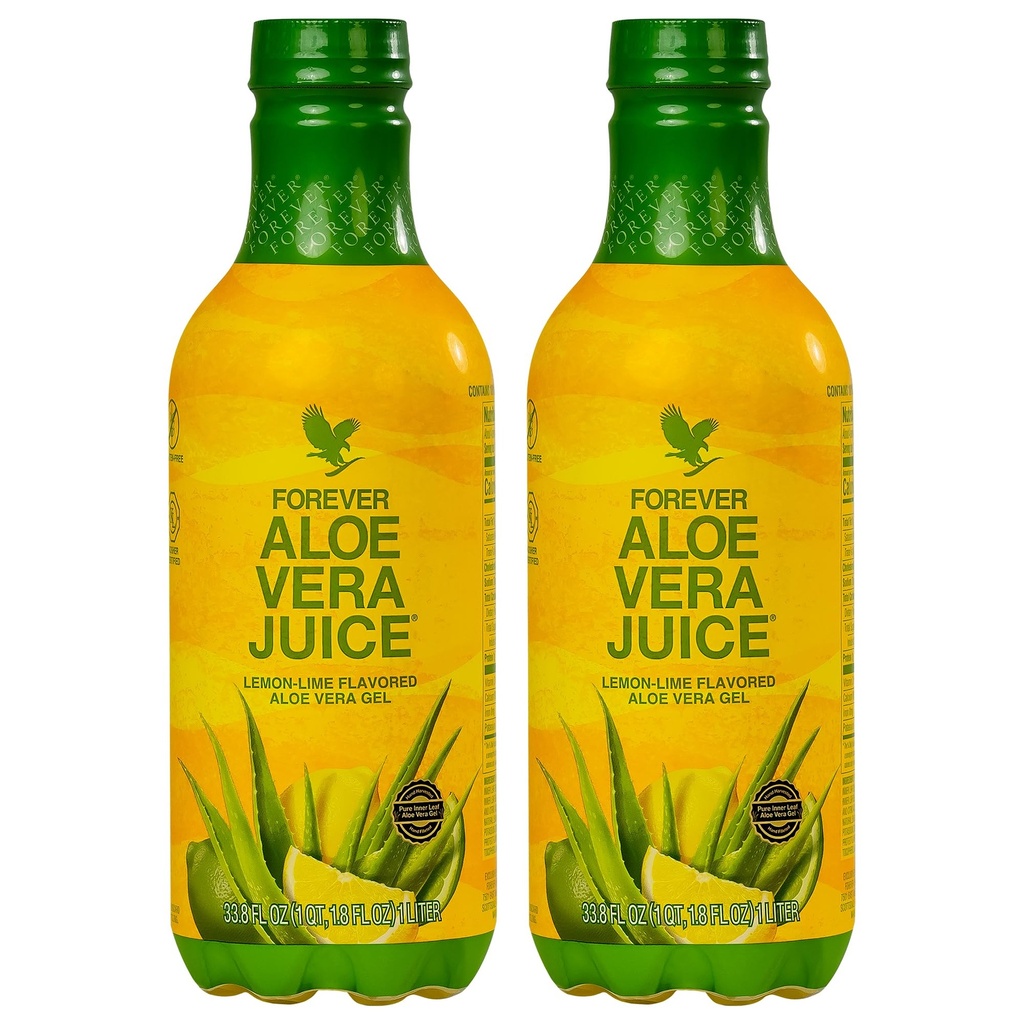 Forever Living - Aloe Vera mahl - Sidrunlubjamaitse puhta sisemise lehegeeliga - toetab seedimist ja immuunsust - 1L iga (pakk 2)