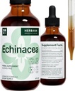 Echinacea 4 fl oz Vedelekstrakt - orgaaniline juur, leht, õis, seeme - looduslik taimsete toidulisand - keha, immuunsüsteemi tugitinktuur - kõrge potentsiga tilgad - 90-päevane pakkumine - pere suurus