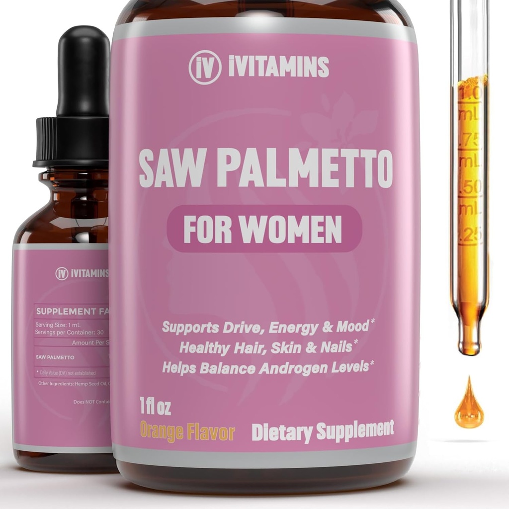 Saw Palmetto naistele | Aitab vähendada juuste väljalangemist, toetab tervislikke juukseid, nahka, küüneid, energiat, meeleolu ja rohkem | DHT Blocker naistele juuste kasvu | Saw Palmetto naistele juuste väljalangemine | 1 fl oz