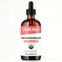 Vimergy USDA orgaaniline Ashwagandha vedela ekstrakt, 57 serveerimist – stressilisandi tilgad – Adaptogen – toetab kognitiivset funktsiooni – unetugi – alkoholivaba, GMO-vaba, vegan ja paleo sõbralik (115 ml)
