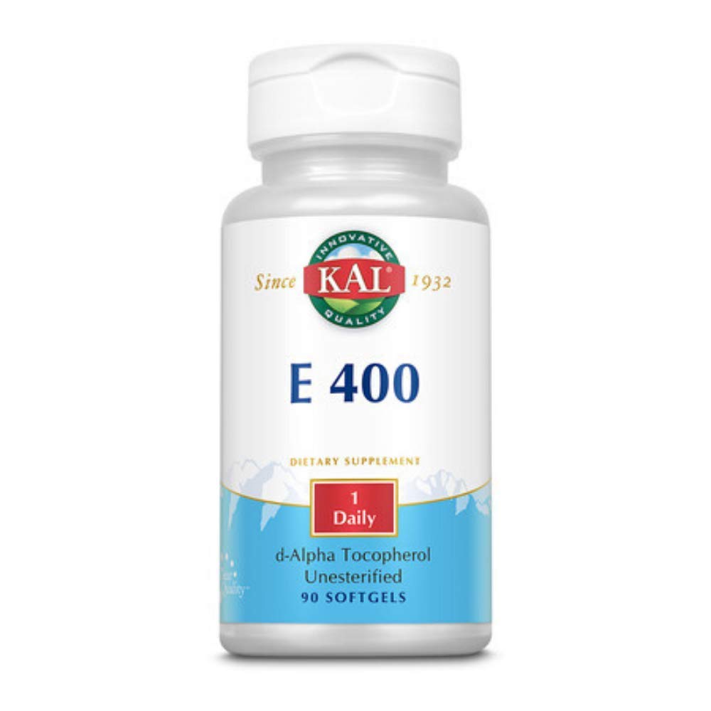 KAL E-400 D-α-tokoferool 400 IU Softgels, 90 Count