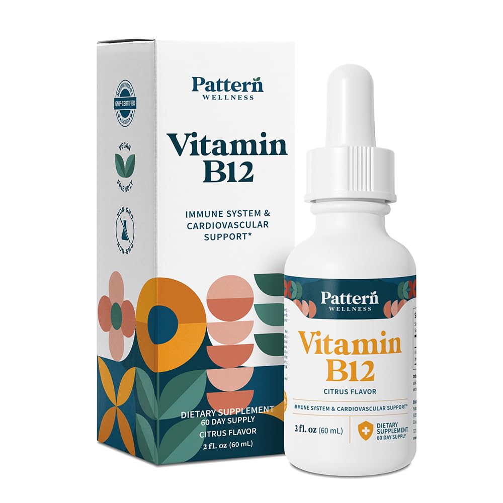 Muster Tervis Vitamiin B12 5000 mcg - Sublingual Vedel Tilgad - Metüülkobalamiin, toetab energia ja immuunsüsteemi Tervis - Vegan Citrus Flavor - 2 fl. oz (60ml), 3. Party Lab Testitud