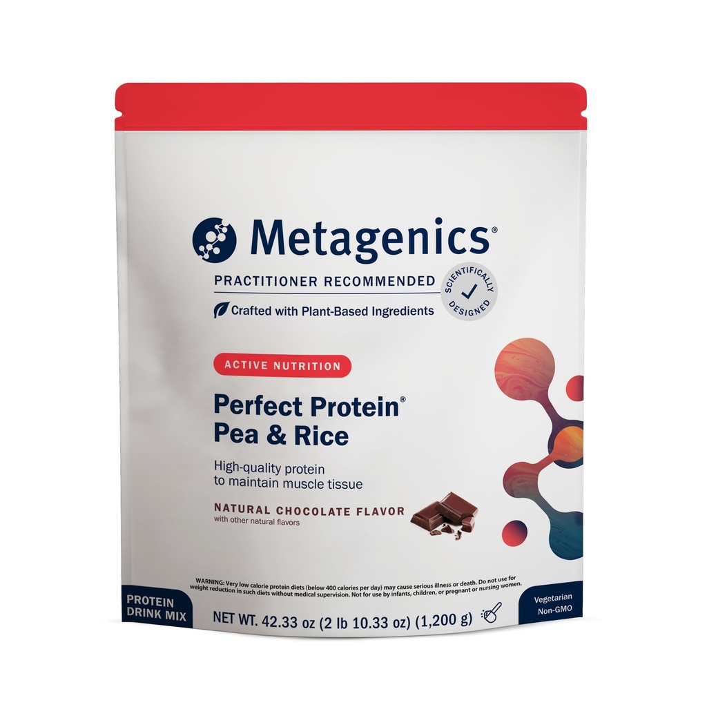 Metageenika Täiuslik Valk Hernes & Riis - Taimepõhine Valgupulber 20 g valgu ja 3,5 g BCAA-dega - toetab lihaste kasvu ja taastumist - Mitte-GMO, Gluteenivaba, Piimavaba - Šokolaad - 30 Servingut