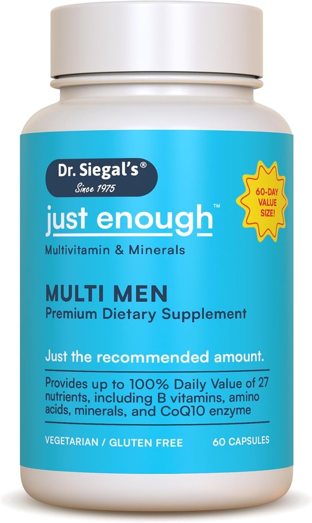 Dr Siegali lihtsalt piisavalt multivitamiine meestele - 60 kapslit - 60 serveerimist taimset multivitamiini meeste kapslitele - meeste igapäevane multivitamiin - meeste multivitamiinid ja multimineraalid