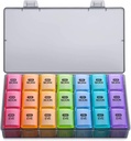 Sukuos Weekly Pill Organizer 3 korda päevas, suur 7 päeva Pill Box juhul, iganädalane meditsiin Korraldajad Box Case, kaasaskantav reisikonteiner vitamiine Kalaõli toidulisandeid