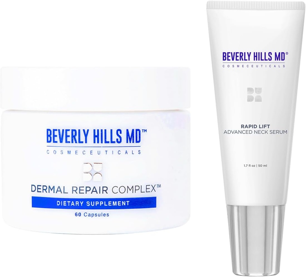 Beverly Hills MD Neck & Body Combo Regimen Bundle- Nahaparanduse Kompleks & Rapid Lift Täiustatud kaela seerum- Aitab w/Hydration, välimus vananev nahk, kortsud, Fine Lines & Toetav kollageen