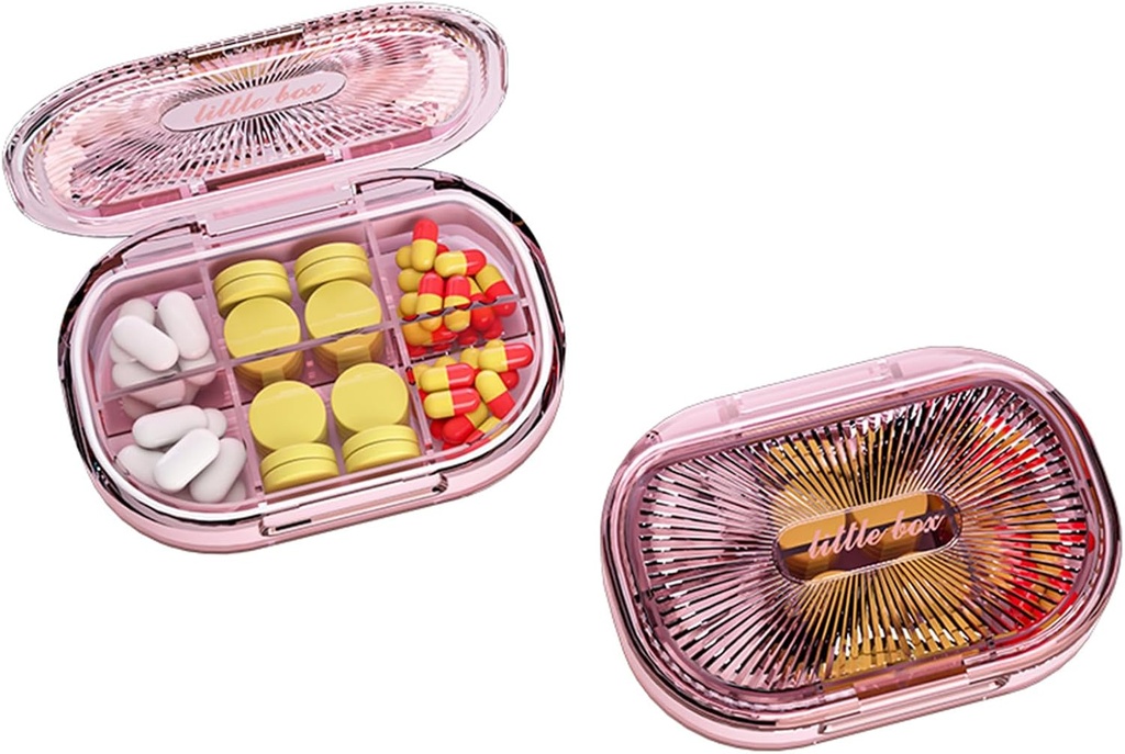 Väike pillide kast, niiskust tõendav pillide juhtum, reisipillide korraldaja taskukoti jaoks, igapäevane kaasaskantav meditsiin Vitamiin, kalaõli, toidulisand (Pink)