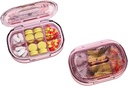 Väike pillide kast, niiskust tõendav pillide juhtum, reisipillide korraldaja taskukoti jaoks, igapäevane kaasaskantav meditsiin Vitamiin, kalaõli, toidulisand (Pink)