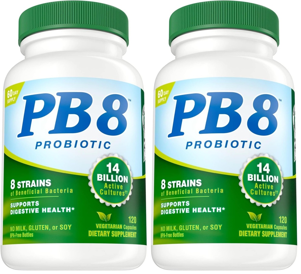 Toitumine Nüüd PB 8 Probiootiline Acidophilus eluks * Taimetoitlane toidulisand meestele ja naistele, 120 loend (2. pak)