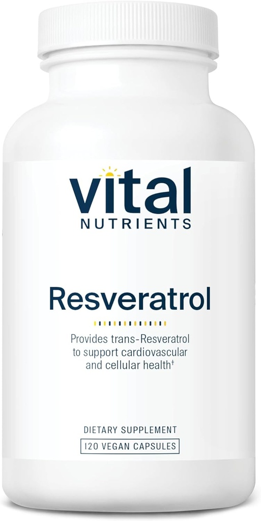 Elutähtsad toitained Resveratrool | Ultra kõrge potentsiaaliga antioksüdant | Trans- resveratrool südame-veresoonkonna ja rakkude tervise toetamiseks * | Veganlisand | Gluteen, piima- ja sojavaba | Mitte-GMO | 120 kapslit