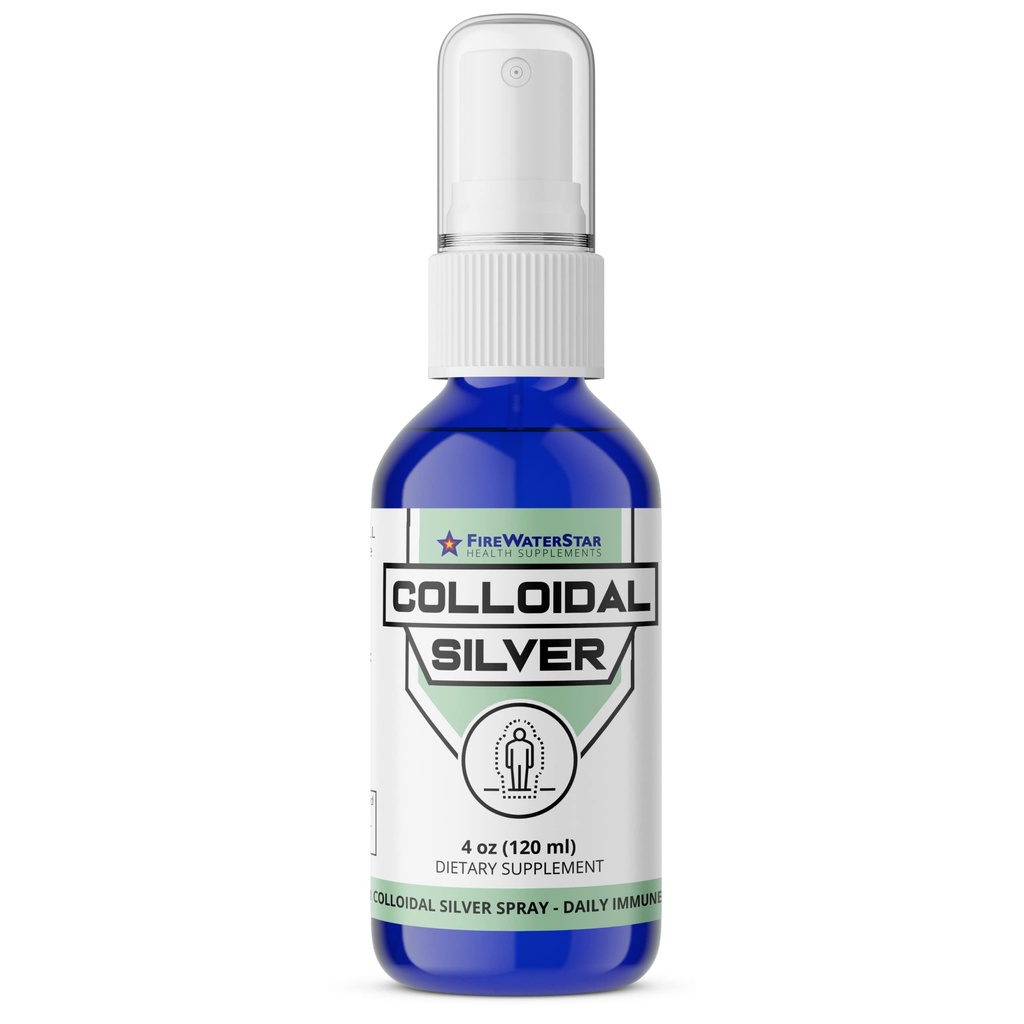 FWS Colloidal Silver Spray - 4 oz - Clear Silver - 50 ppm - 99,99% Puhas Hõbe - Daily Immune Support