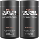 Kodeiin Meeste igapäevane multivitamiin – 25+ olulist vitamiini ja mineraali, orgaanilist täistoitu, probiootikume, oomega-3, tsink, vitamiinid A, B, C, D, E & K, 2 Pack