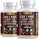 Seenelisa koos Lõvi Mane Türgi saba Reishi Cordyceps Chaga vahukommi juur - 120 krahv