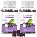AFXMATE Sambucus Black Elderberry Gummies koos tsingi ja C-vitamiini täiskasvanutele Lapsed Immune Support, Sugar Free 120 loeb