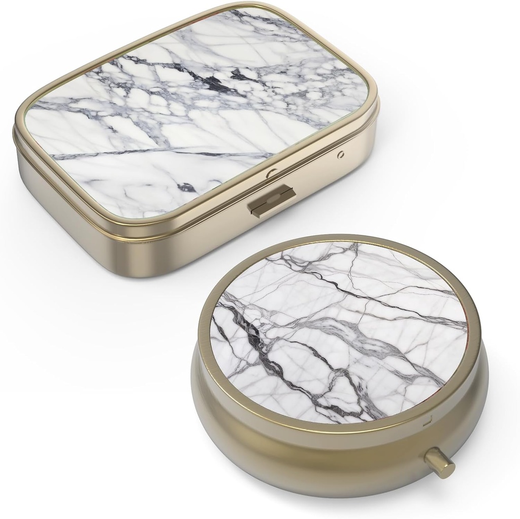 Pill Case Box koos peegliga Retro Väike pillid juhul rahakoti või tasku pronksi pillid kasti või vitamiine, kalaõli, toidulisandeid, pillid sisaldavad reisikingitusi (2PCS)