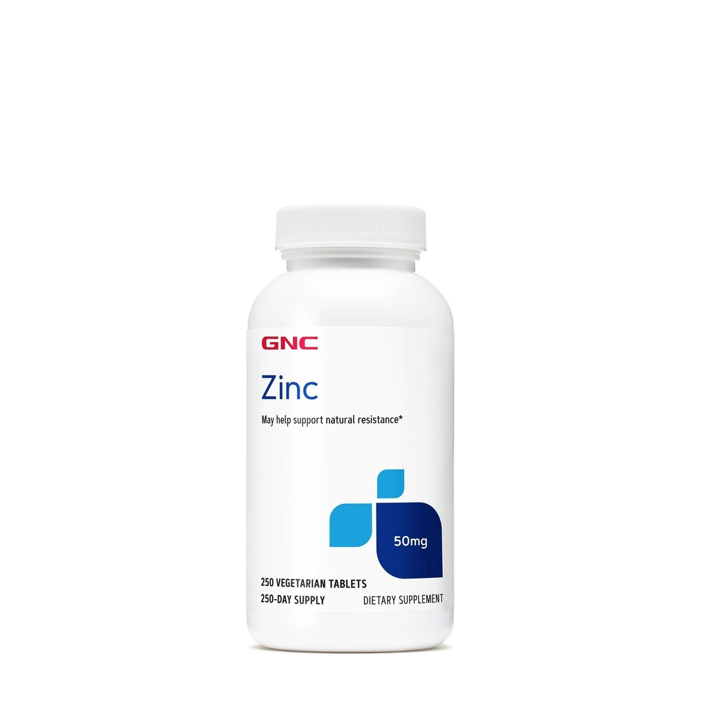 GNC Zinc 50mg täiendus, toetab immuunsüsteemi funktsiooni, 250 serveerimist