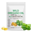 Oregano softgelsi õli - looduslik oreganoõli 6000mg musta seemne õliga 200mg kapslid, 120 loend, tugev karvakrool ja tümokinoon, mitte-GMO, piimavaba, gluteenivaba