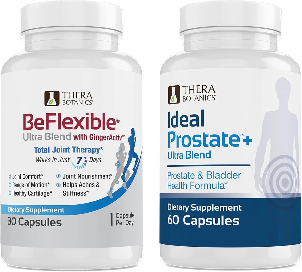 Therabotanics BeFlexible Ultra Joint Support Supplement and Ideal Prostate Ultra Powerful Prostate Supplement for Men * Bundle