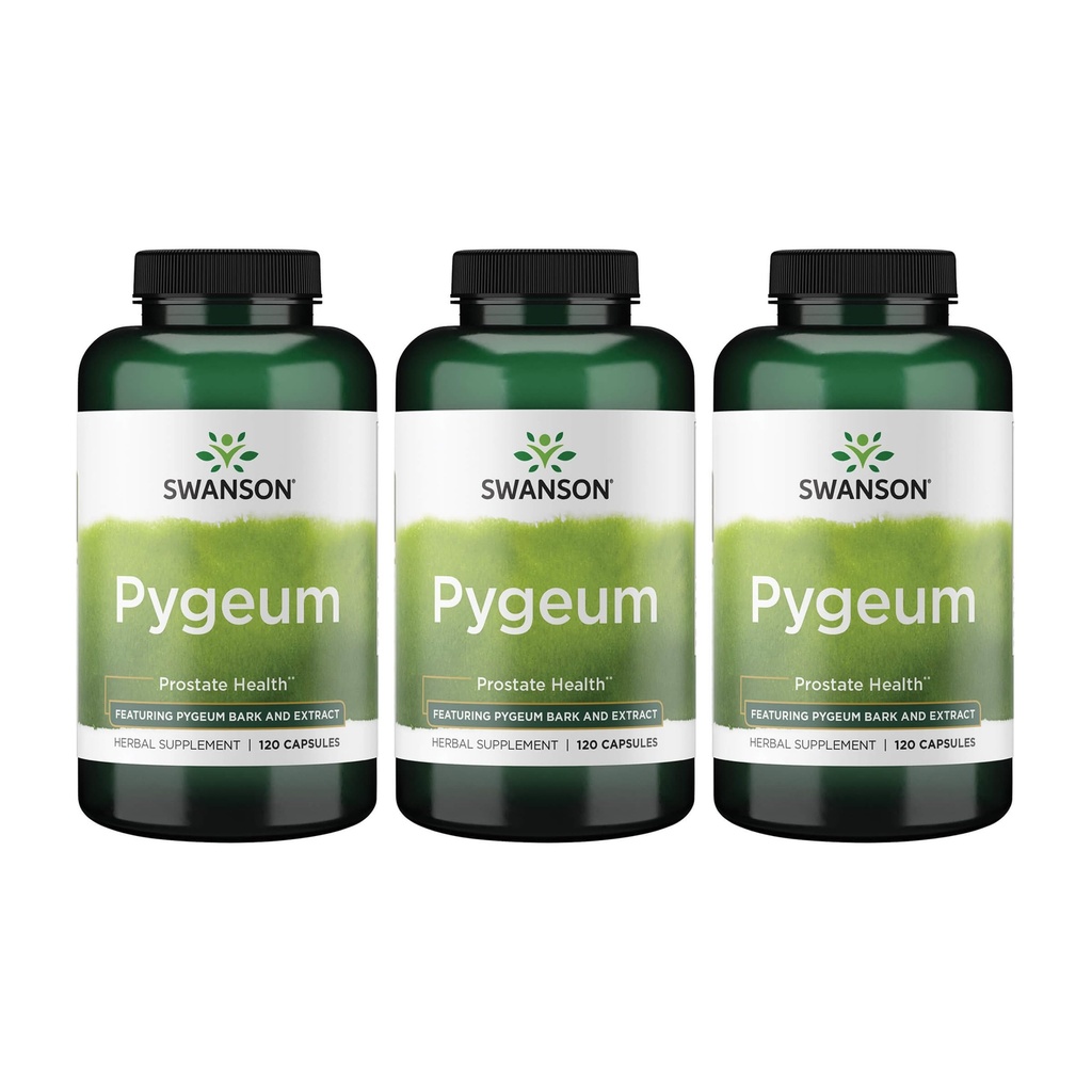 Swanson Pygeum - Taimne täiendus - Meeste tervise täiendus - (120 kapslit igaüks, 400 mg) 3 pakendit