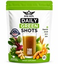 Daily Green Shots - Superfood Powder koos Nisuheina, Matcha, Beetroot, Ashwagandha, Kurkum & Prebiootikumid - Immunity & Energy Support - Vegan Greens Supplement - 100 Shots