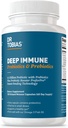Dr Tobias Deep Immune Probiootikumid Ja Prebiootikumid, Kahetoimeline Seedimine Ja Immuunsüsteemi Tugi PreforPro Prebiootikumidega Ja Viivitatud Vabastamise Spore Moodustavad Probiootikumid Naistele Ja Meestele, 120 Kapslit, 60 Servingut