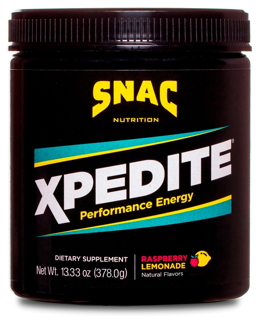 SNAC XPEDITE - Preworkout Performance Drink Supplement, Promotes Energy and Focus, L-karnitiin, Beta Alanine, Vaarika Lemonaadi pulber, (24 Servings)
