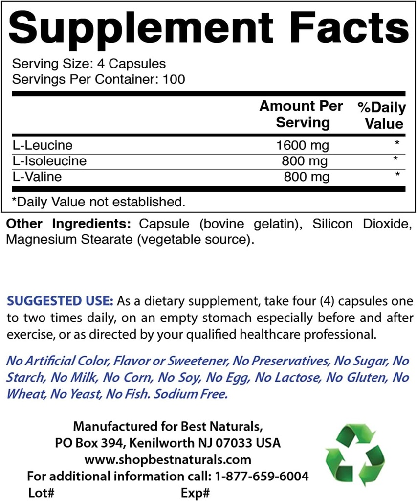 Best Naturals BCAA 3200mg & B-100 Complex