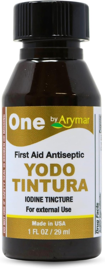 Arymar joodi tinktuur, YODO Tintura 2% aktuaalne lahendus väiksematele kärbetele, purunemistele, põletustele, 1 Fl Oz