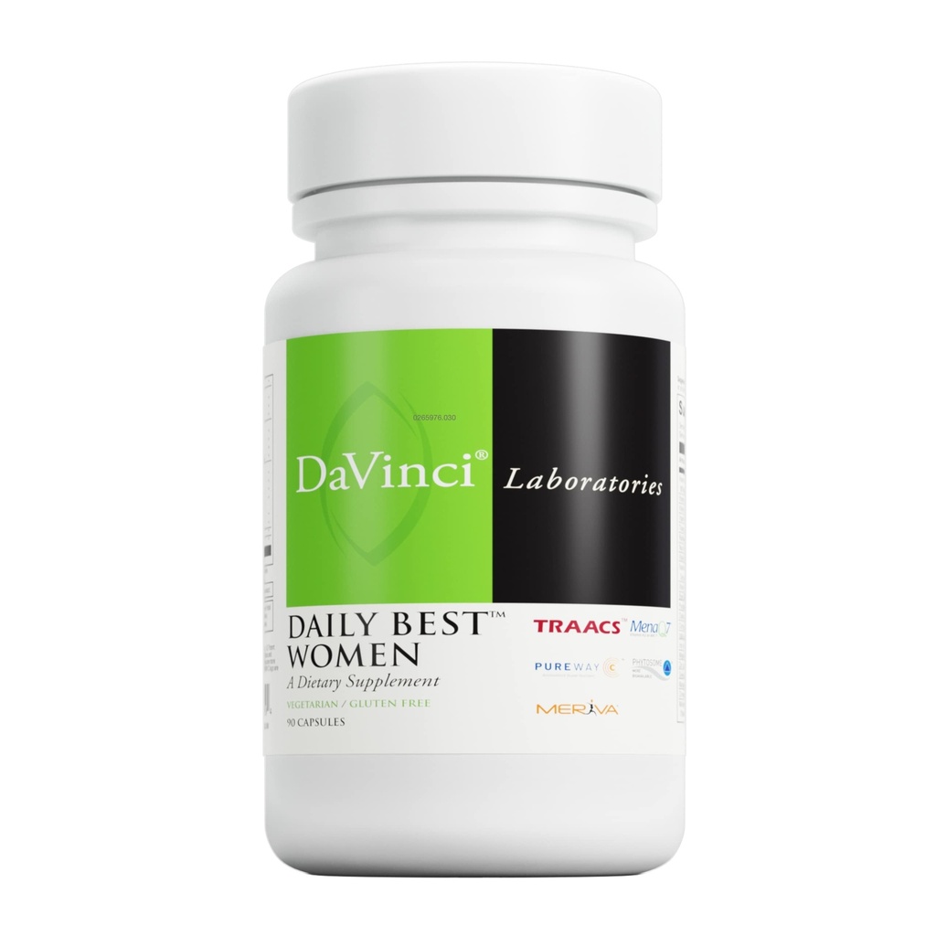 DAVINCI Labs - Daily Best Women - toidulisand B6-vitamiini, B12-vitamiini, K2-vitamiini ja muuga - taimetoitlane, gluteenivaba - 90 kapslit