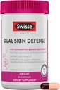 Swisse Beauty Dual Skin Defense Supplement | Astaksantiin, viinamarjaseemne ekstrakt ja C-vitamiin | Toetab kollageeni moodustumist, naha elastsust, antioksüdantide kaitset ja regenereerimist | 30 kapslit