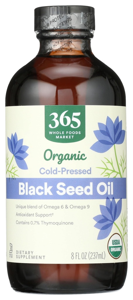 Kogu toiduturg, orgaaniline musta seemne õli, 8 Fl Oz