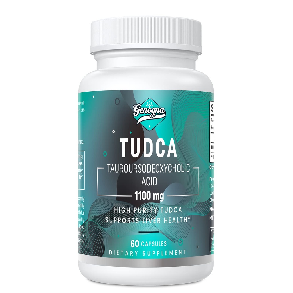 TUDCA 1100mg-Liver Support Supplement for Detox Cleanse, vesilahustuvad sappsoolad tugeva mõru maitsega, 60 Vegan kapslit, mitte-GMO, gluteenivaba