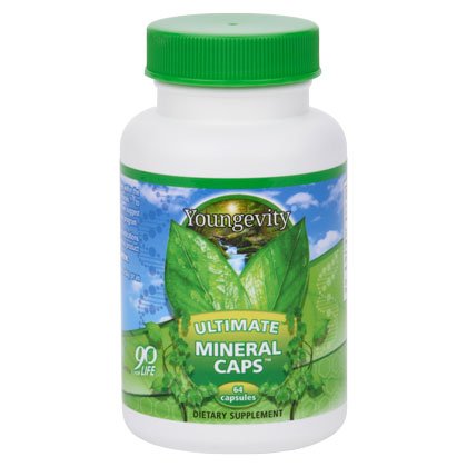 Youngevity Ultimate Mineral CapsTM - 70+ Essential Full Spectrum Trace Minerals - Toitaine-Dense, Tuletatud Humic & Aquamin merevetikad (64 kapslit - 2 pakendit)