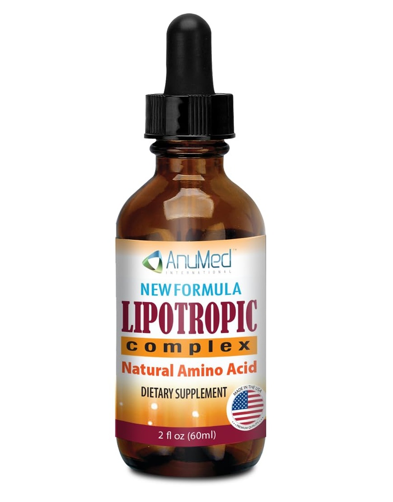 ANUMED - Lipotroopne kompleks Vedelad tilgad vitamiiniga B12, B6, foolhape, koliin, inositool maksa tervise jaoks, looduslik puhastaja, detox + suurendab looduslikku energia taset. Vegan, mitte-GMO, gluteenivaba (2oz)