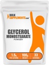 BulkSupplements.com Glütserool Monostearaadi pulber - glütserooli lisand, GMS pulber - maitsestamata, toiduklass ja gluteenivaba, 1,5 g ühe serveerimise kohta, 100 g (3,5 oz) (pakk 1)