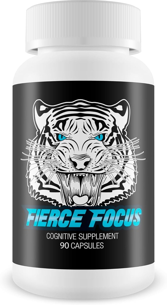 Fierce Focus - Natural Brain Function Support - Memory, Focus & Clarity Formula -Optimal Performance Natural Nootropic and Cognitive Support Supplement - DMAE- 30 kapslit