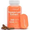 LongLifeNutri Papaya Leaf Extract Supplement 1200mg per Serving - 240 Vegetarian kapslid, 4-kuuline tarne, Carica Papaya Daily Wellness, GMP sertifitseeritud, valmistatud USA