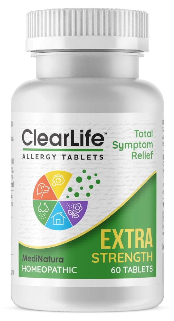 ClearLife Extra Strength Multi-System Allergia Leevendab Homöopaatilist Ravi - 15 Võimsat Aktiivset Annab Potentsiaalse Maksimaalse Ummiku, Sügeluse Ja Siinuse Rõhuvabastuse - Mitte-Uimas - 60 Tabletti